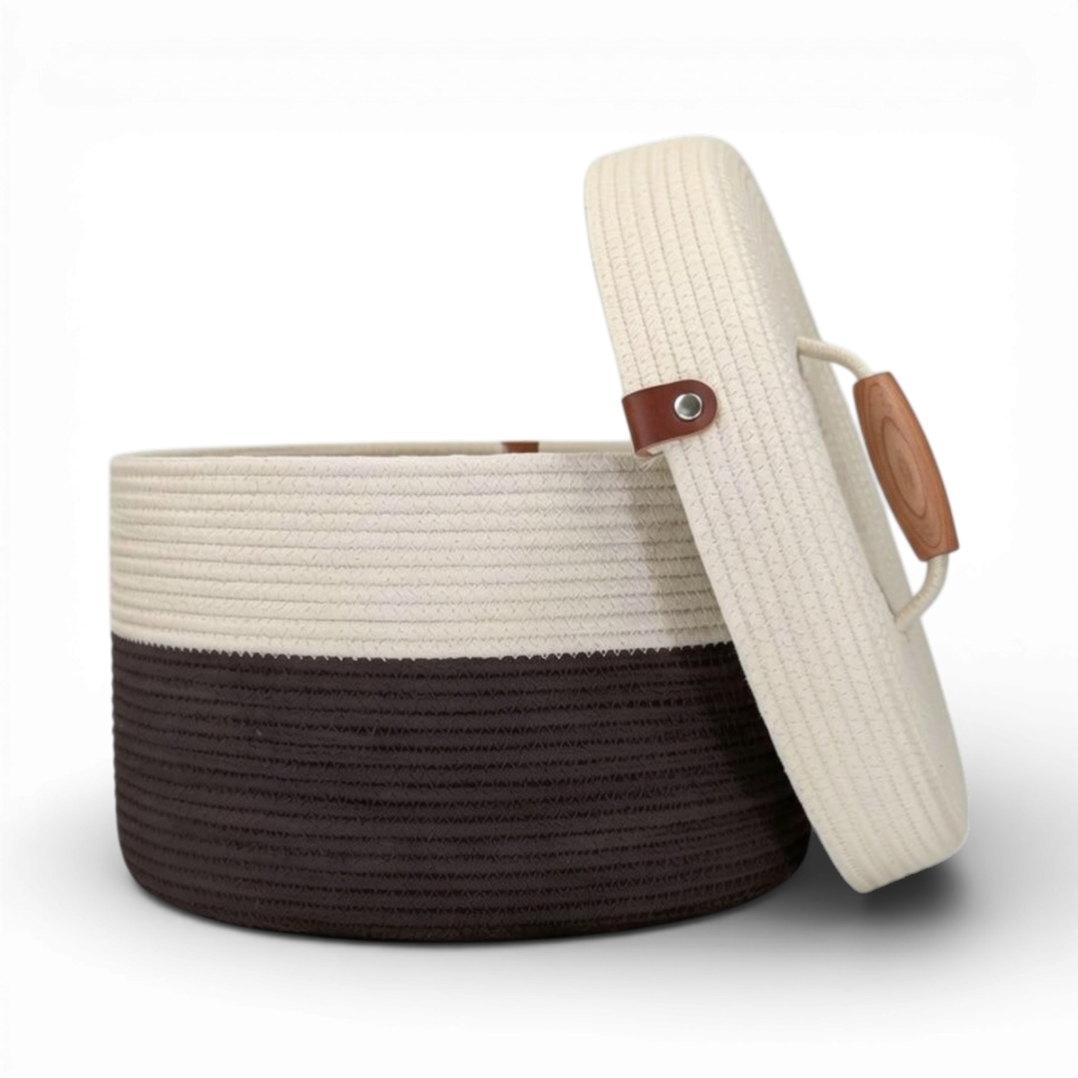 Delphinium w/ Rope Lid, Wood Handle
