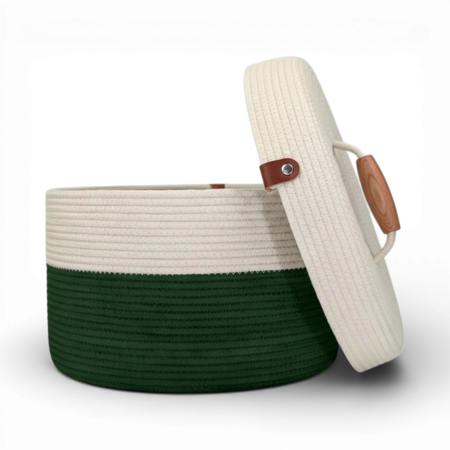 Delphinium w/ Rope Lid, Wood Handle