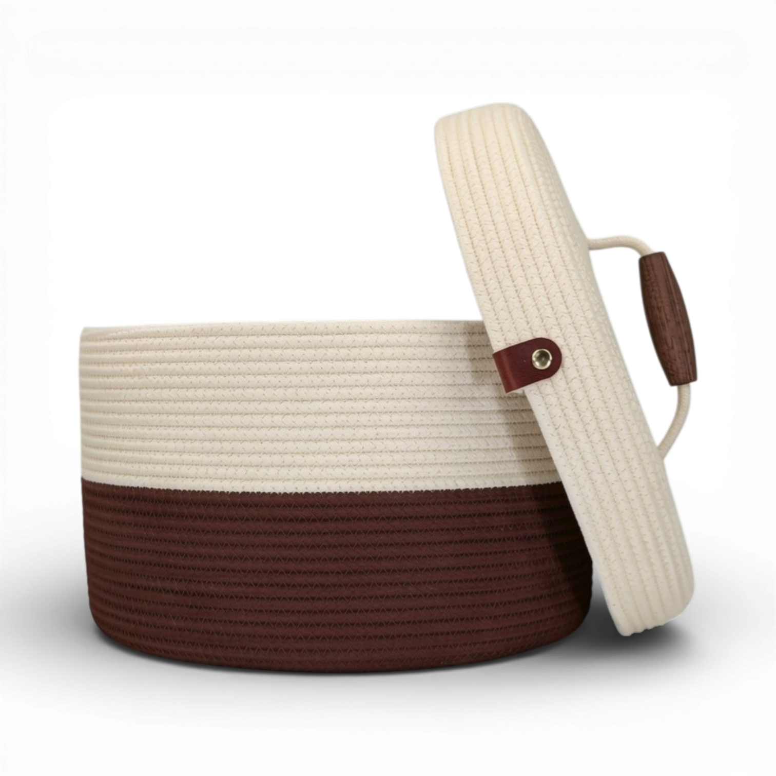 Delphinium w/ Rope Lid, Wood Handle