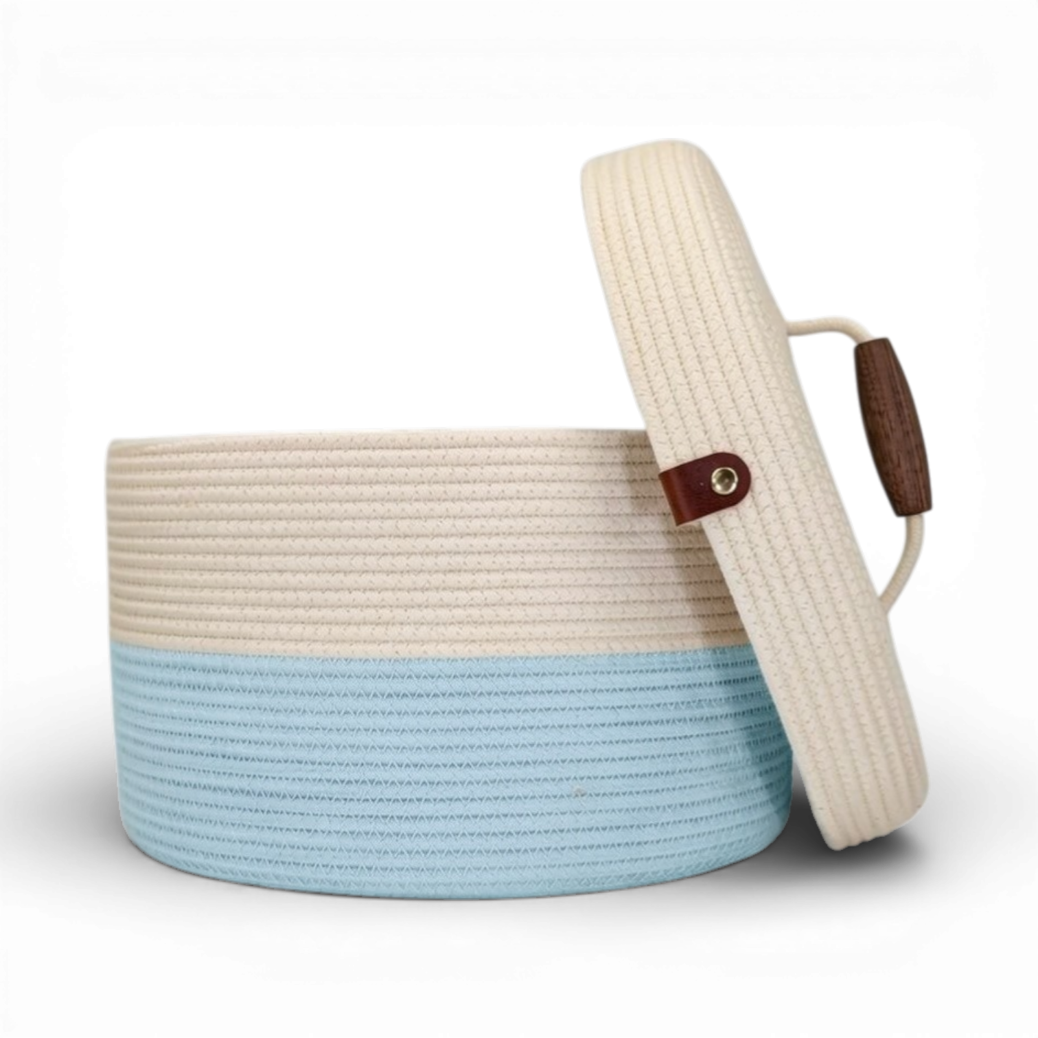 Delphinium w/ Rope Lid, Wood Handle