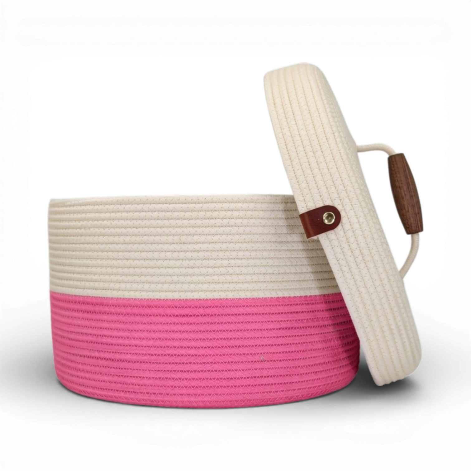 Delphinium w/ Rope Lid, Wood Handle