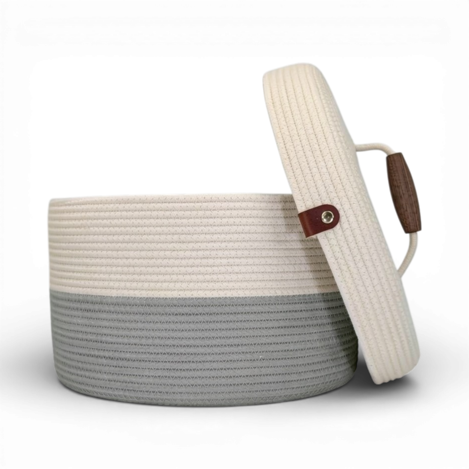 Delphinium w/ Rope Lid, Wood Handle