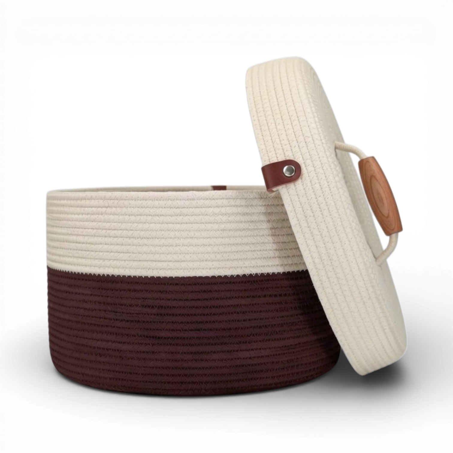 Delphinium w/ Rope Lid, Wood Handle