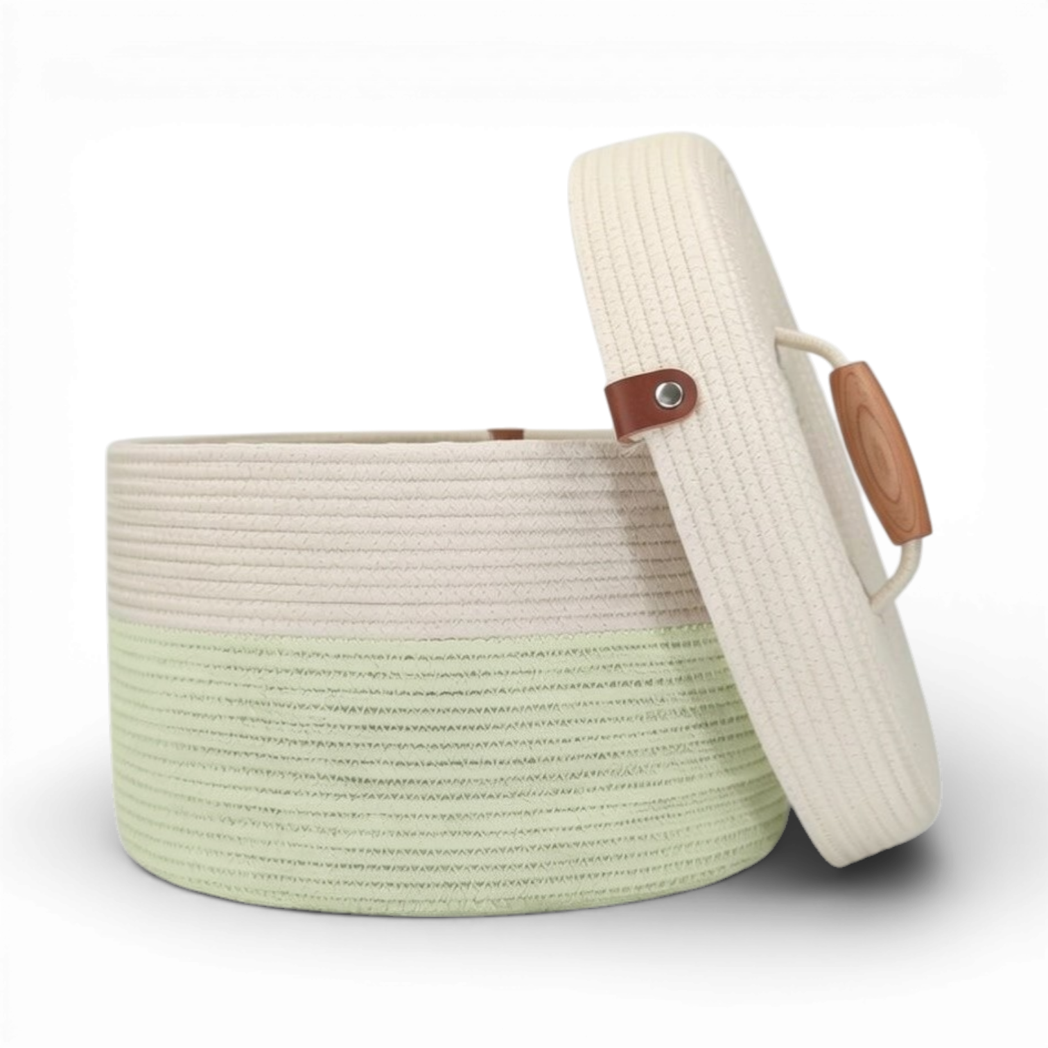 Delphinium w/ Rope Lid, Wood Handle