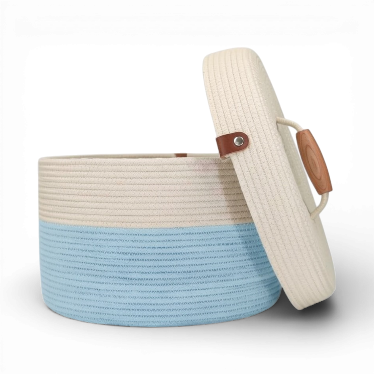Delphinium w/ Rope Lid, Wood Handle