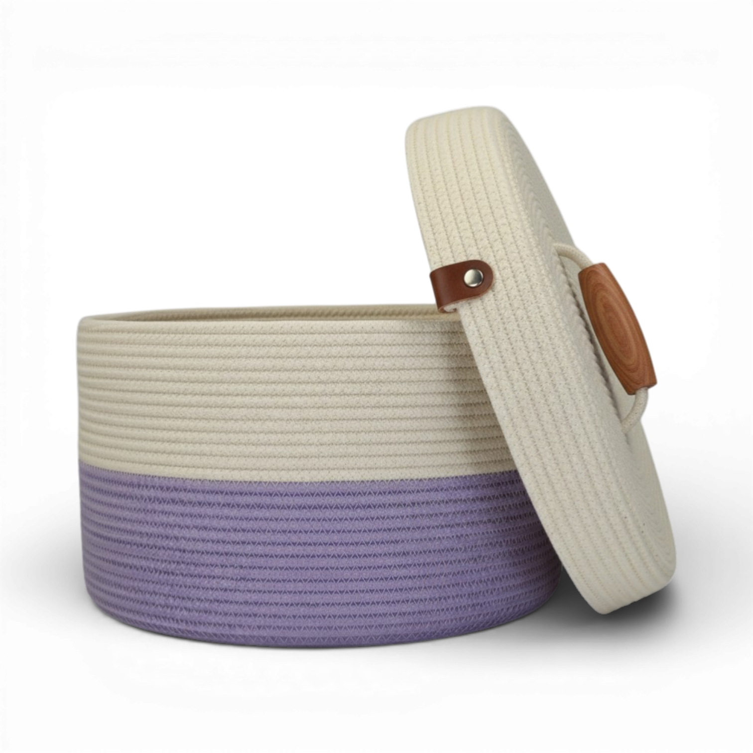 Delphinium w/ Rope Lid, Wood Handle