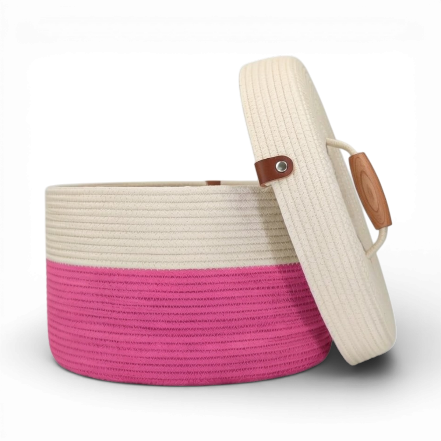 Delphinium w/ Rope Lid, Wood Handle