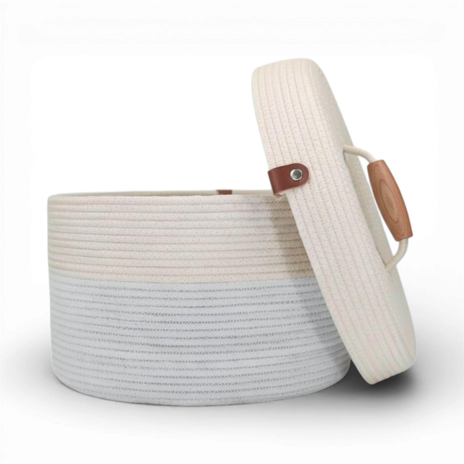 Delphinium w/ Rope Lid, Wood Handle