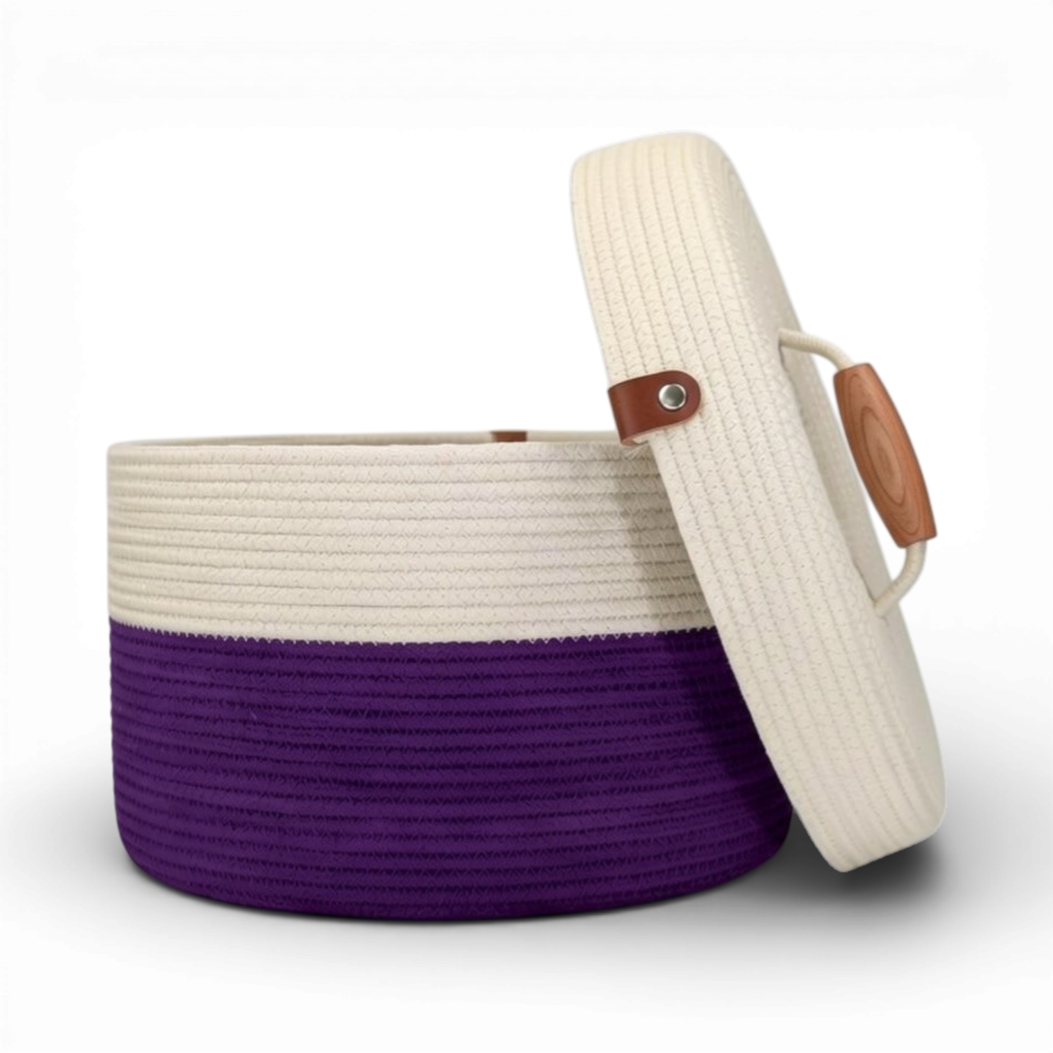Delphinium w/ Rope Lid, Wood Handle