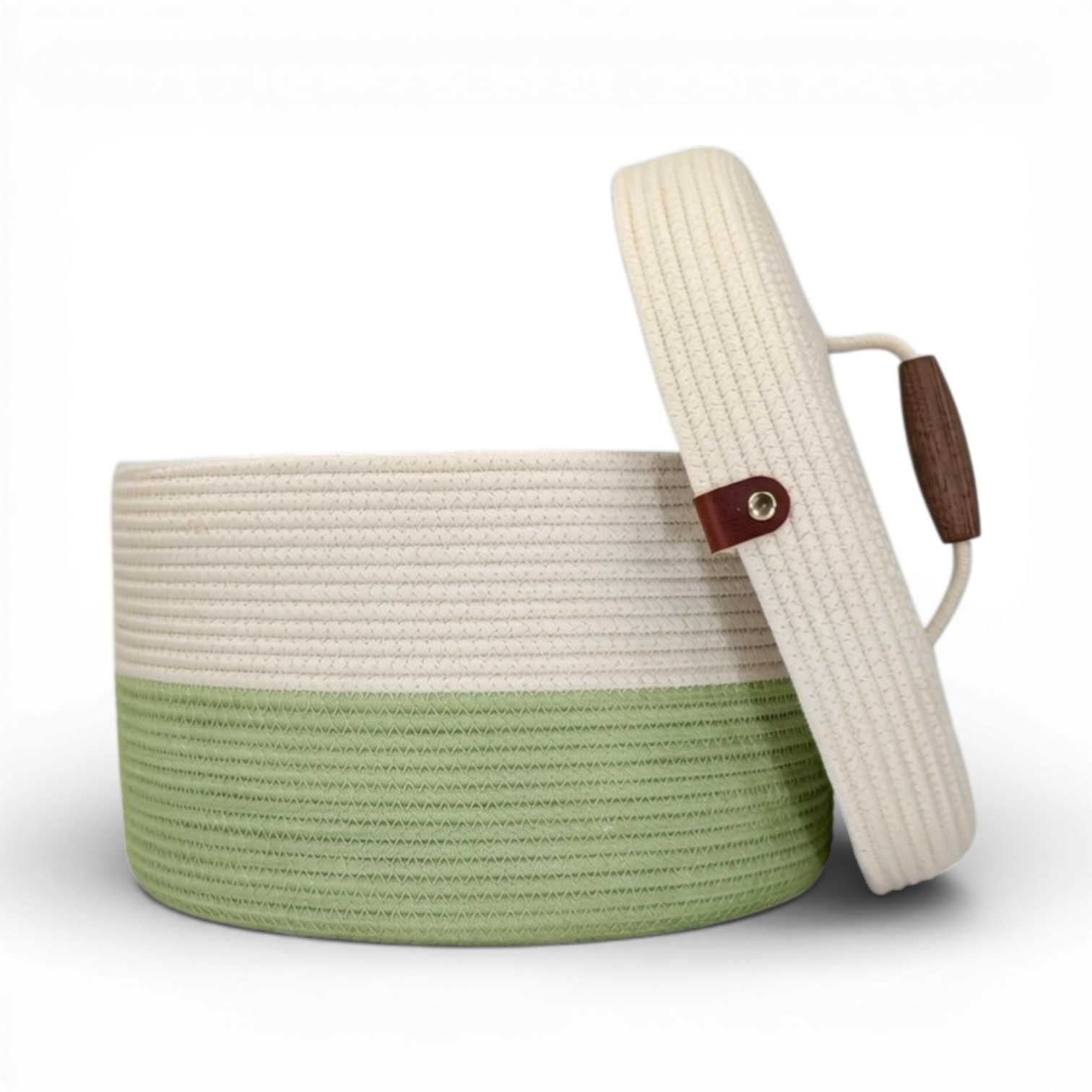 Delphinium w/ Rope Lid, Wood Handle