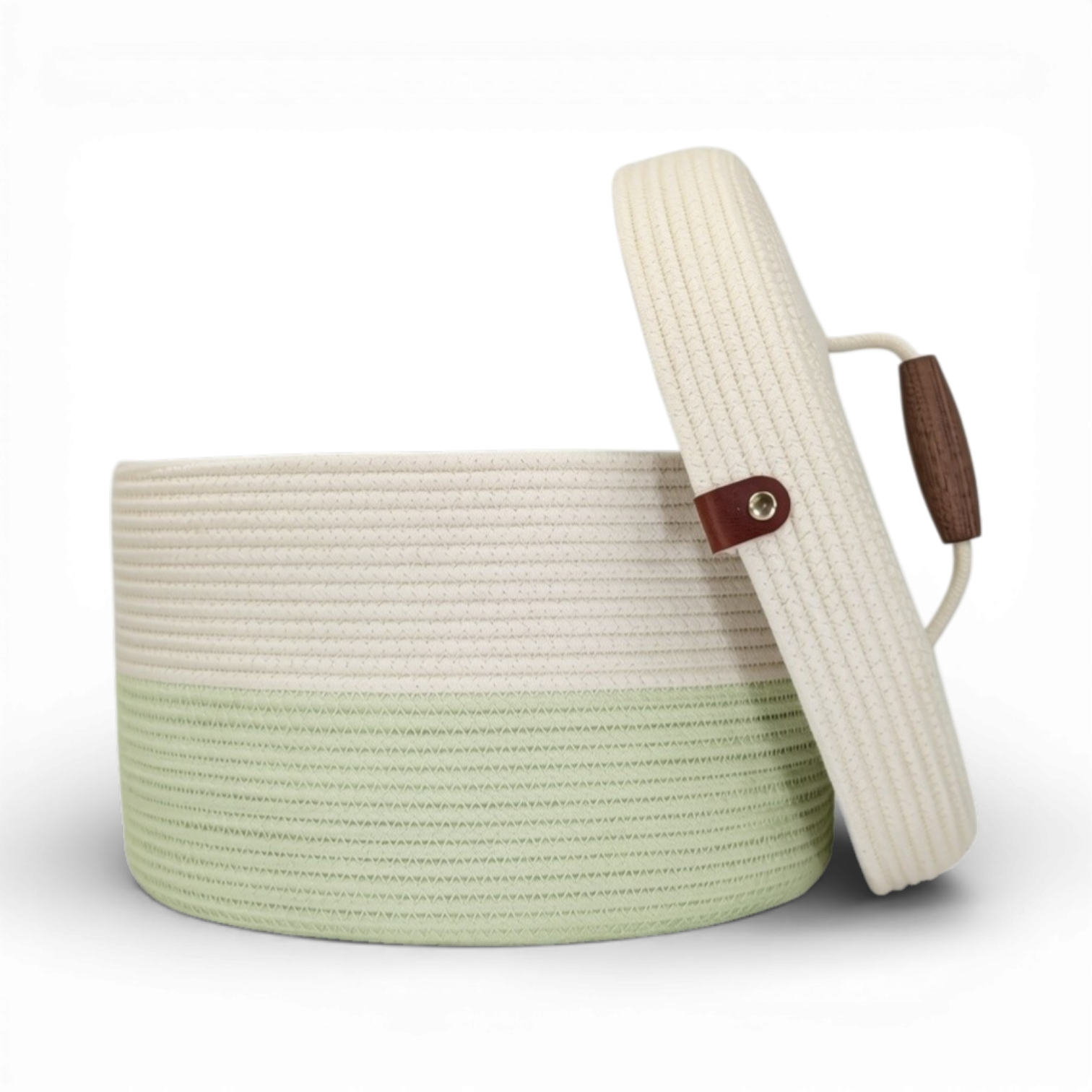 Delphinium w/ Rope Lid, Wood Handle