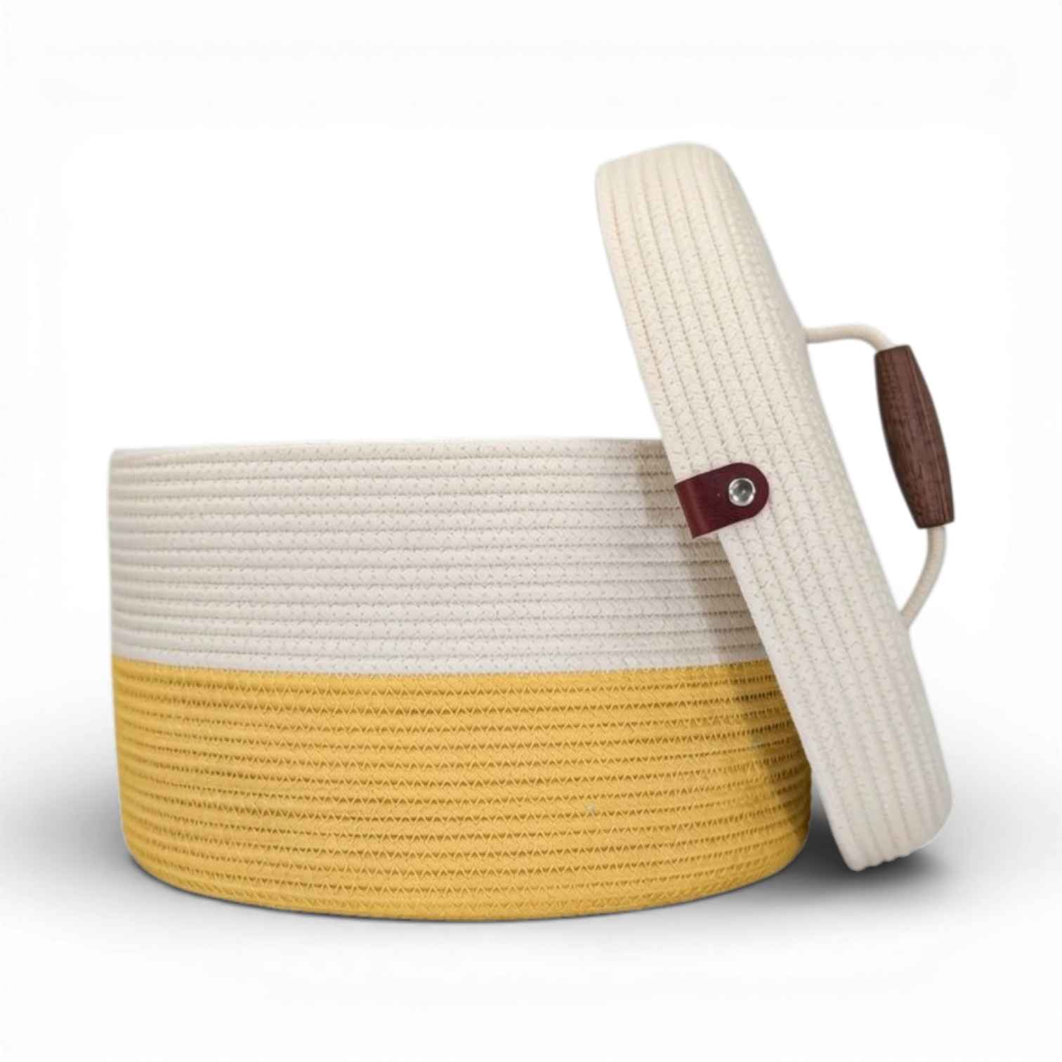 Delphinium w/ Rope Lid, Wood Handle