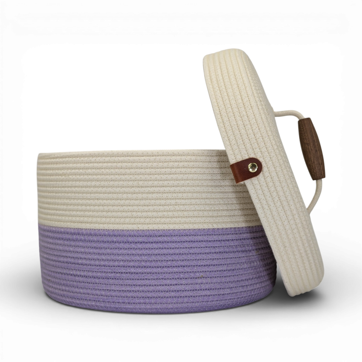 Delphinium w/ Rope Lid, Wood Handle