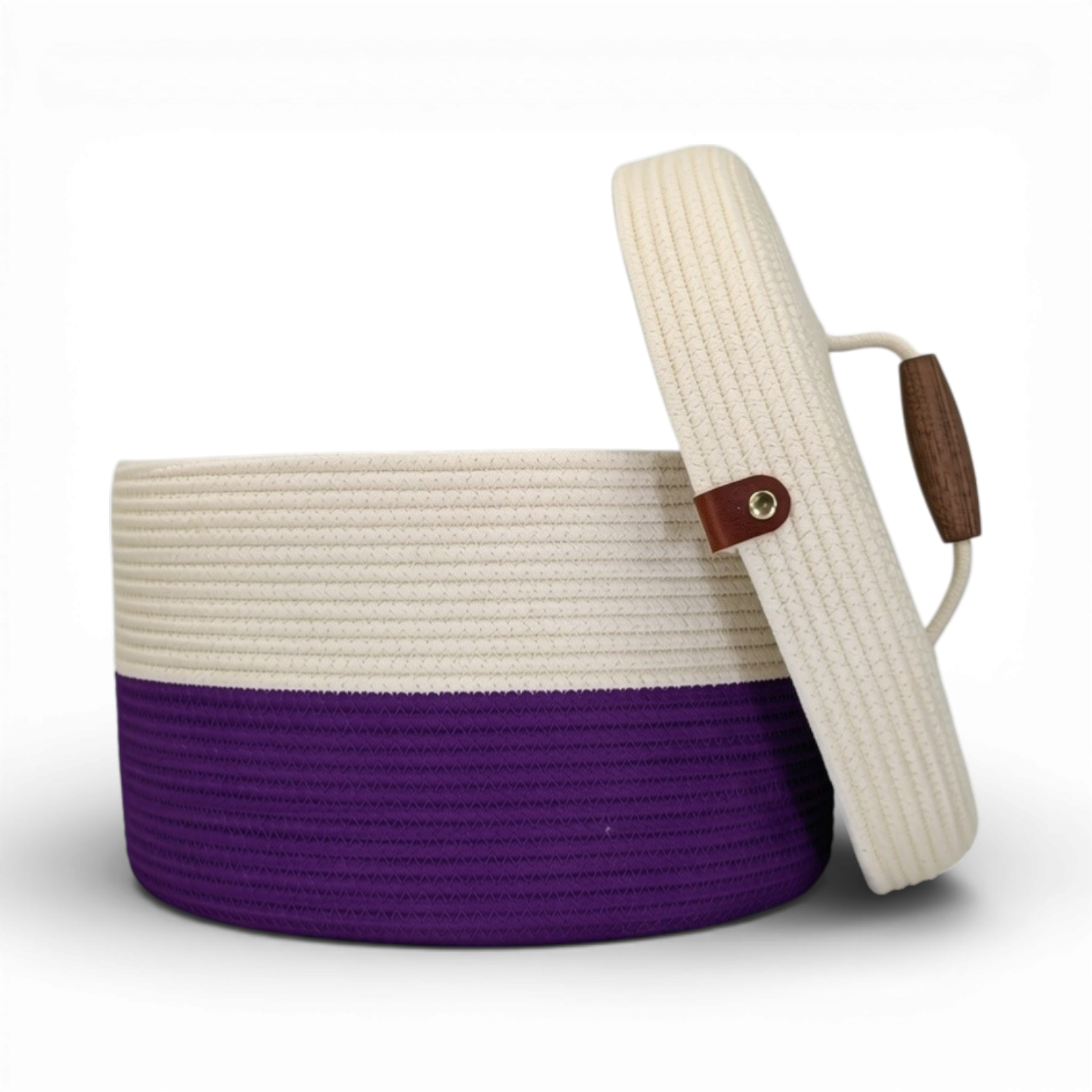 Delphinium w/ Rope Lid, Wood Handle