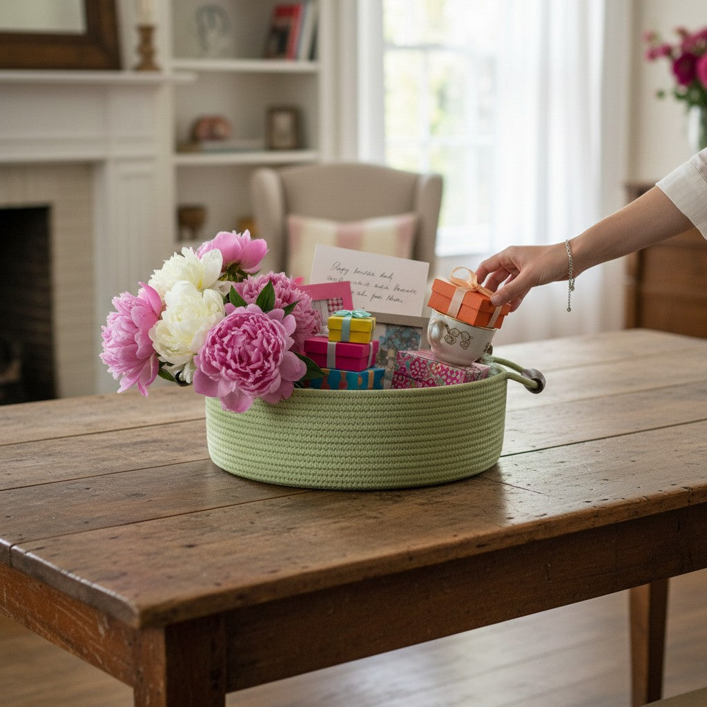 Zinnia Tray w/ Wood Handles